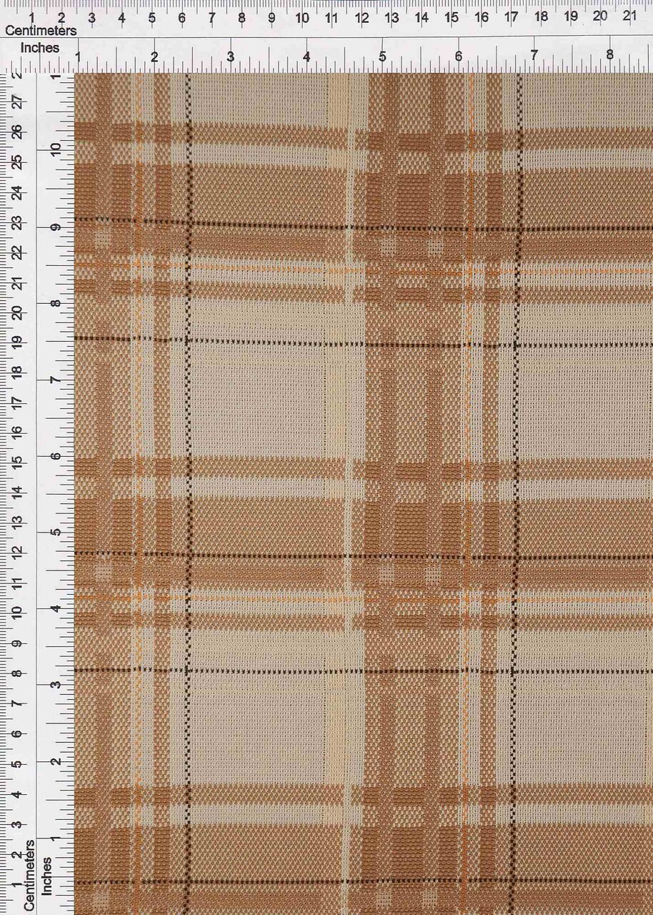 1 Yard Double Knit Jacquard Plaid Fabric 87% Polyester 12% Rayon 1% Spandex Blend 58/60" Width